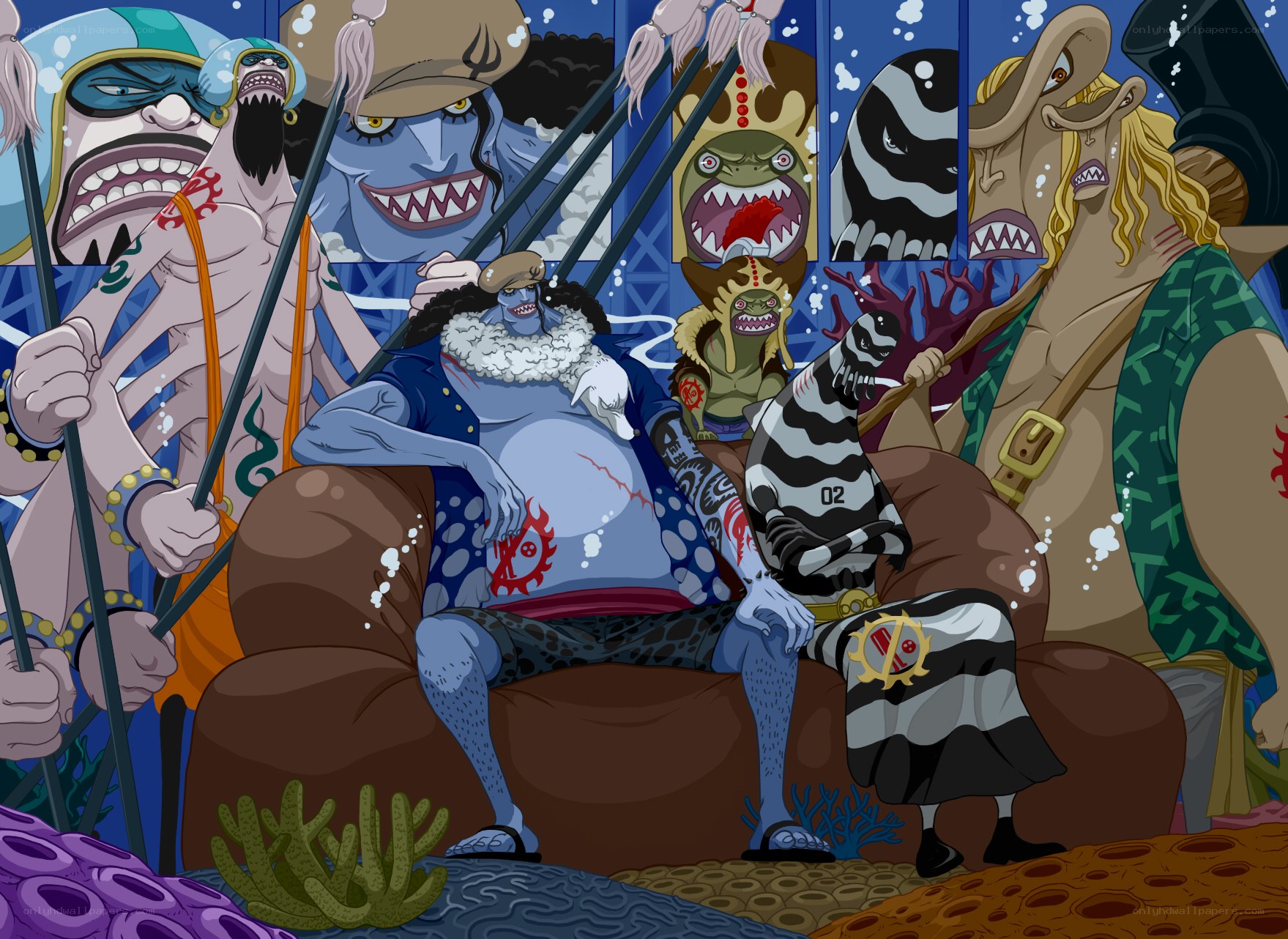 One Piece characters underwater