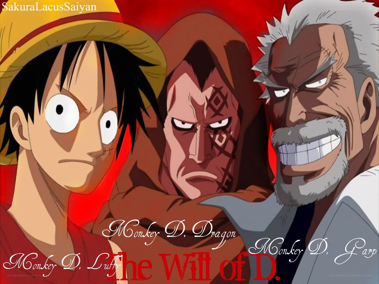 One Piece characters with text