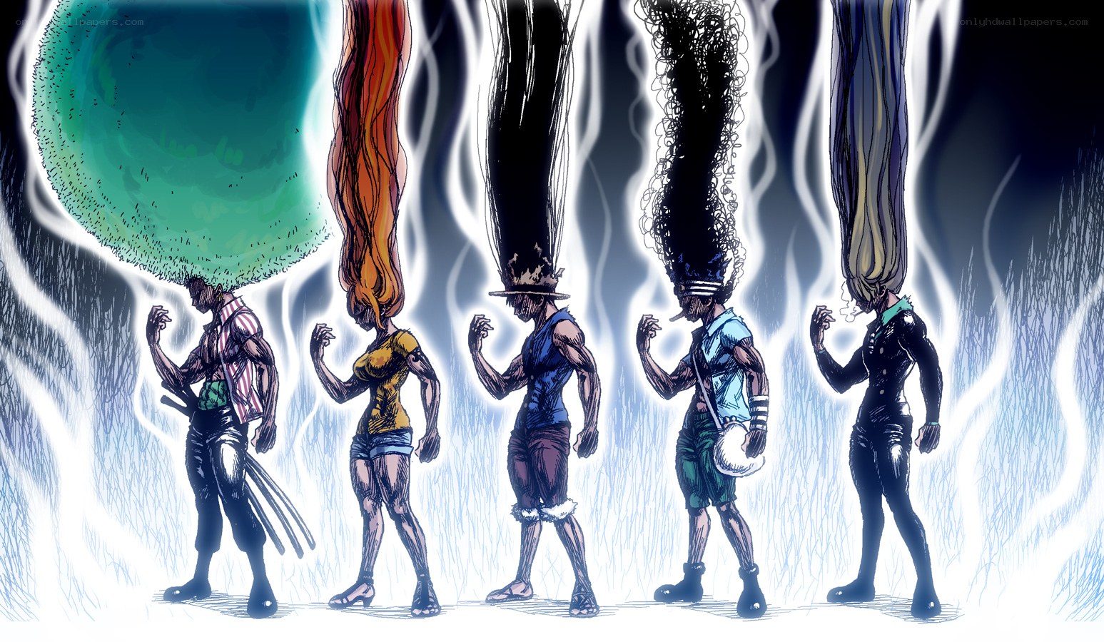 One Piece characters with unique hair