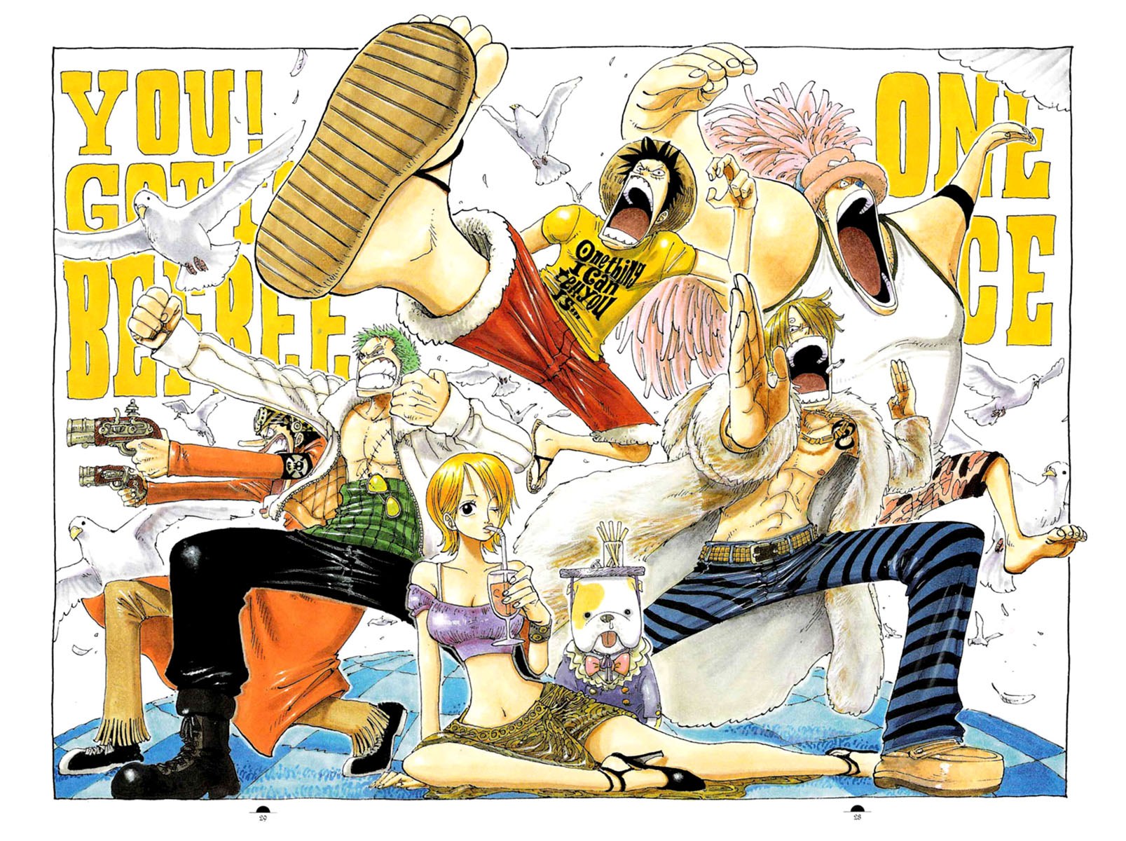One Piece crew action scene