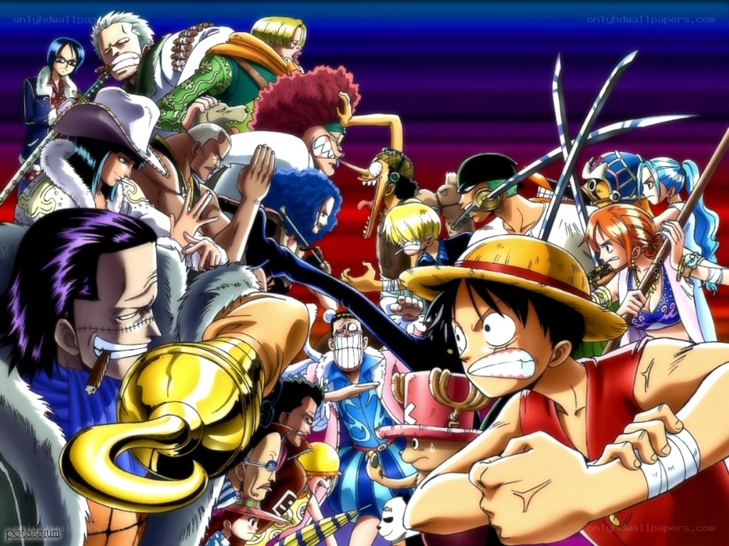 One Piece crew battle scene