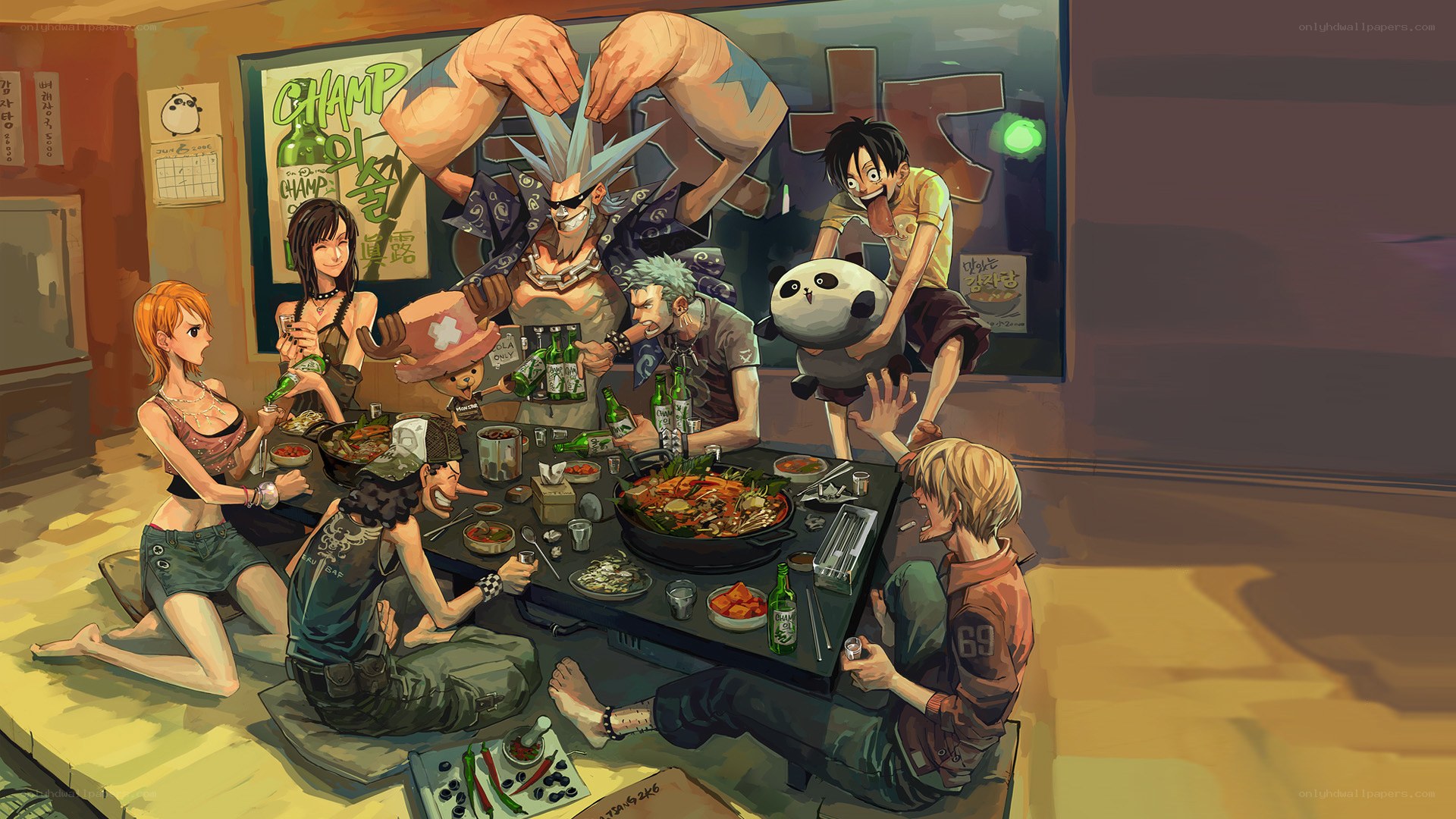 One Piece crew celebrates together