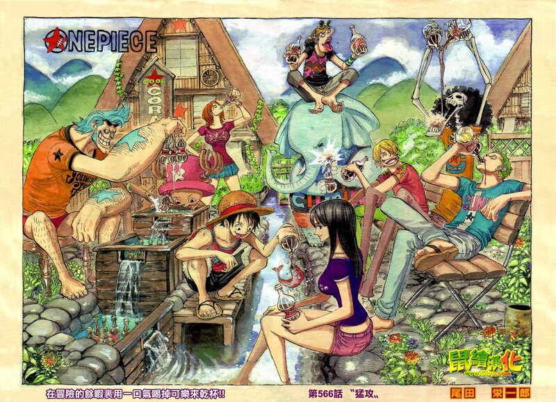 One Piece crew drinking together
