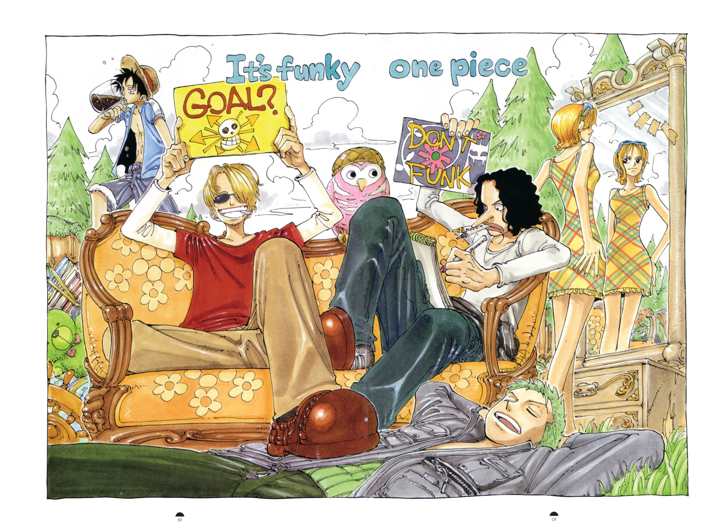 One Piece crew in a funky scene