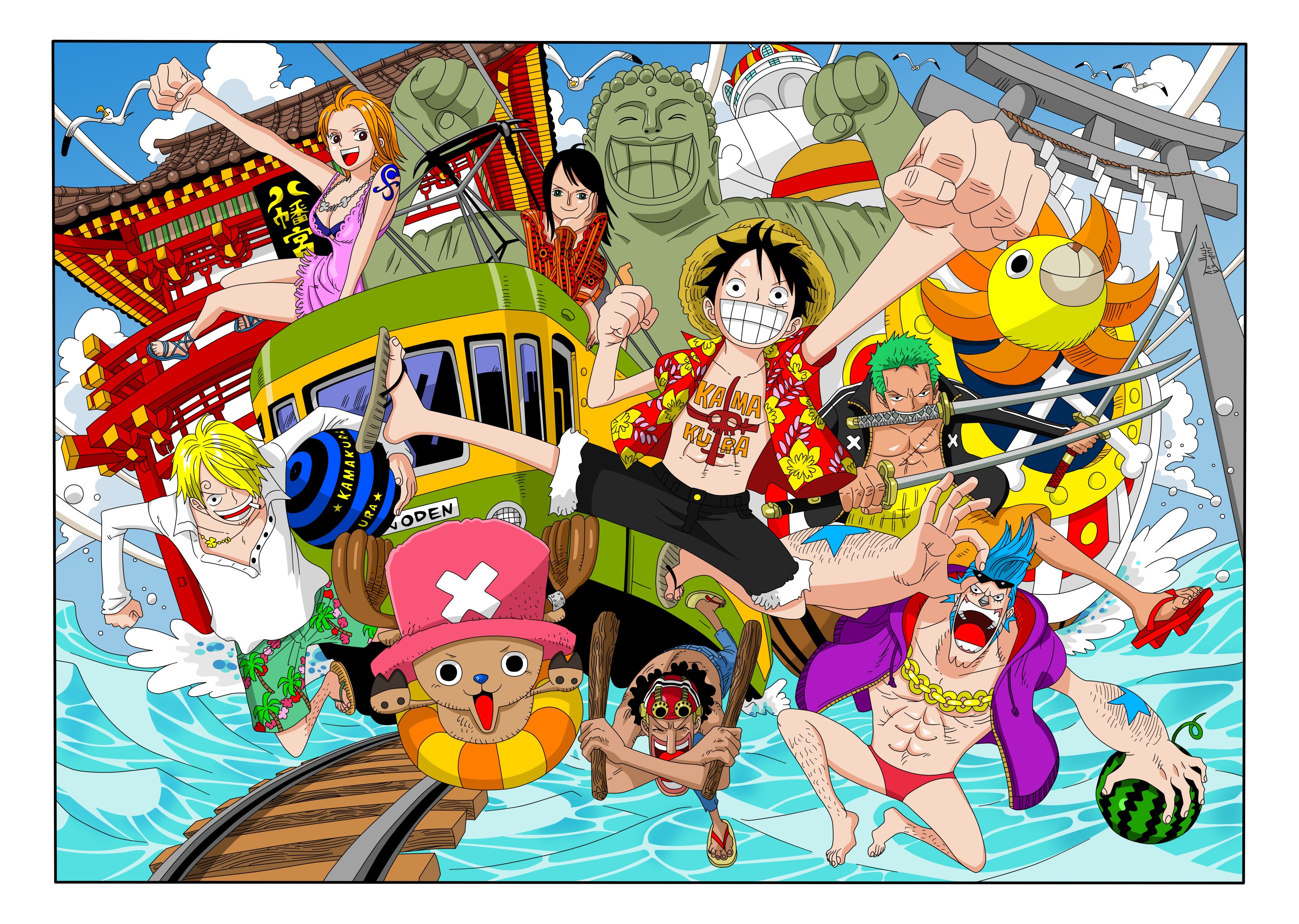One Piece crew in action