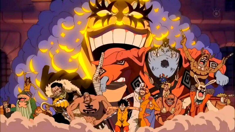 One Piece crew in battle