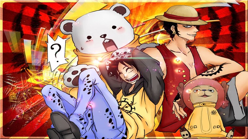 One Piece crew in chibi style