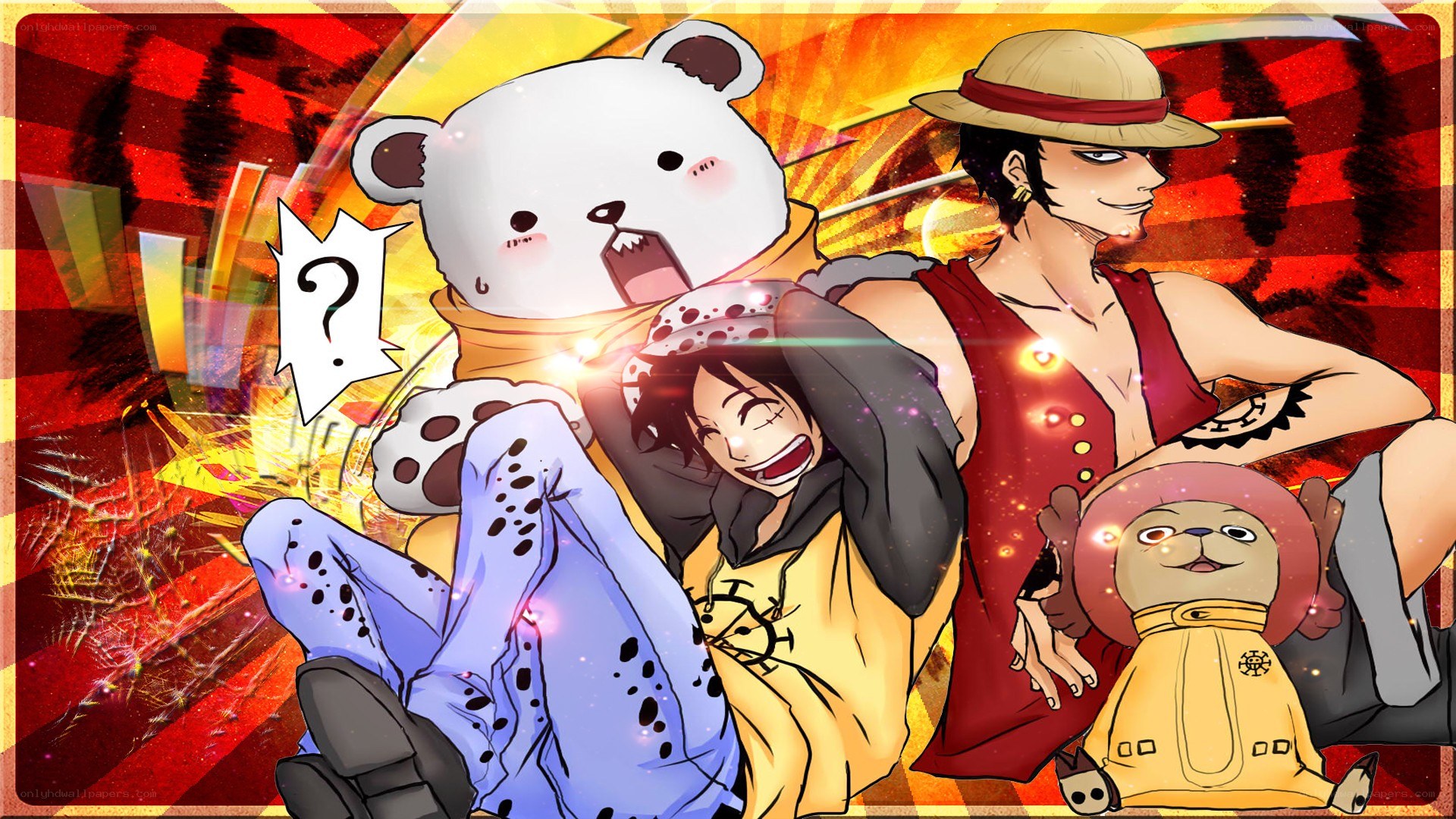 One Piece crew in chibi style
