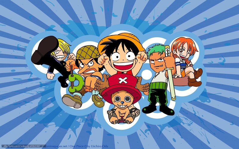 One Piece crew in chibi style