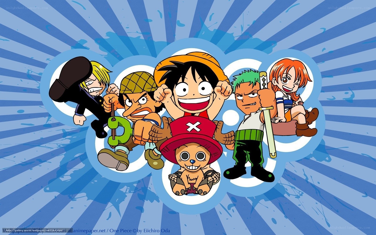 One Piece crew in chibi style