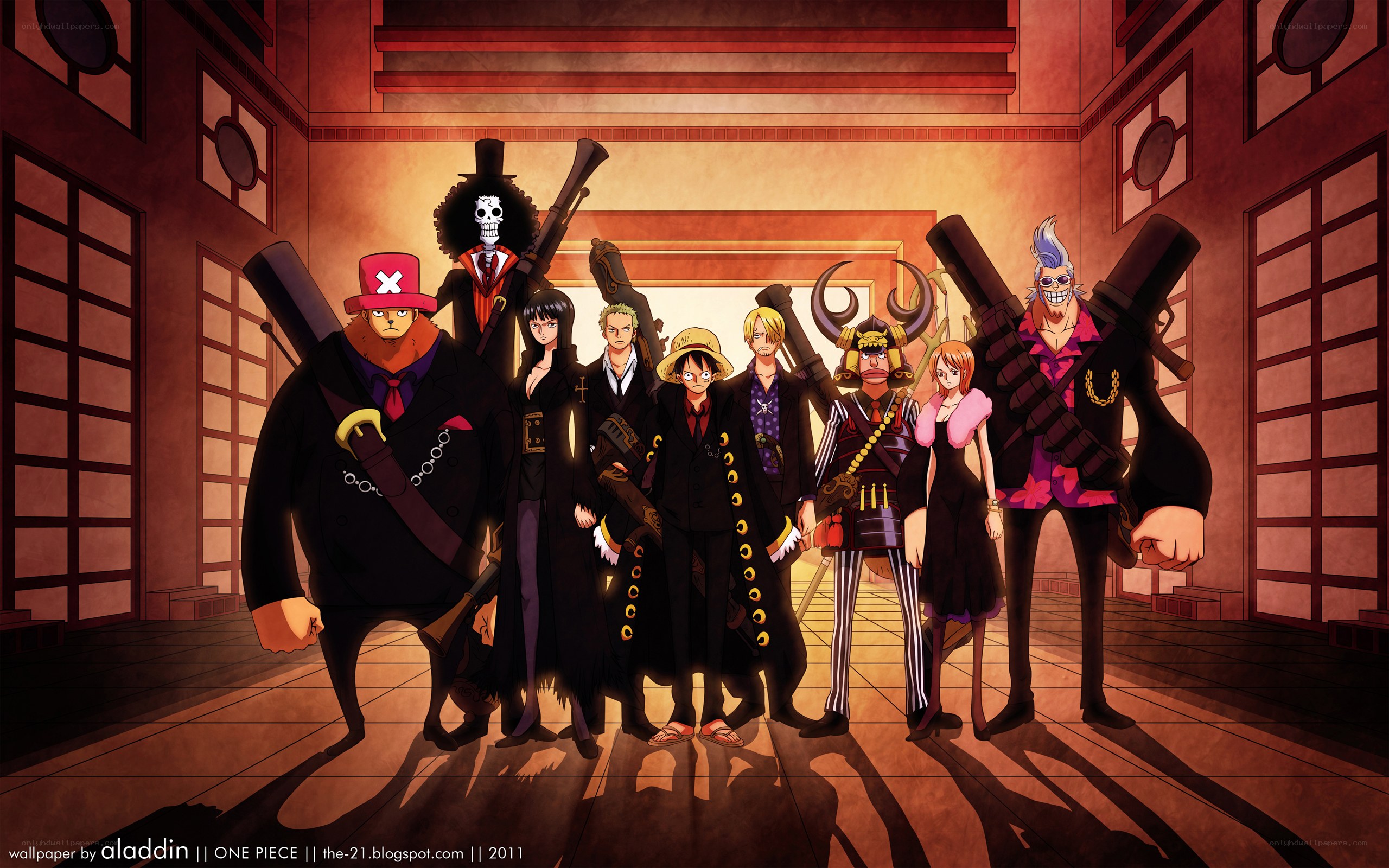 One Piece crew in grand hall