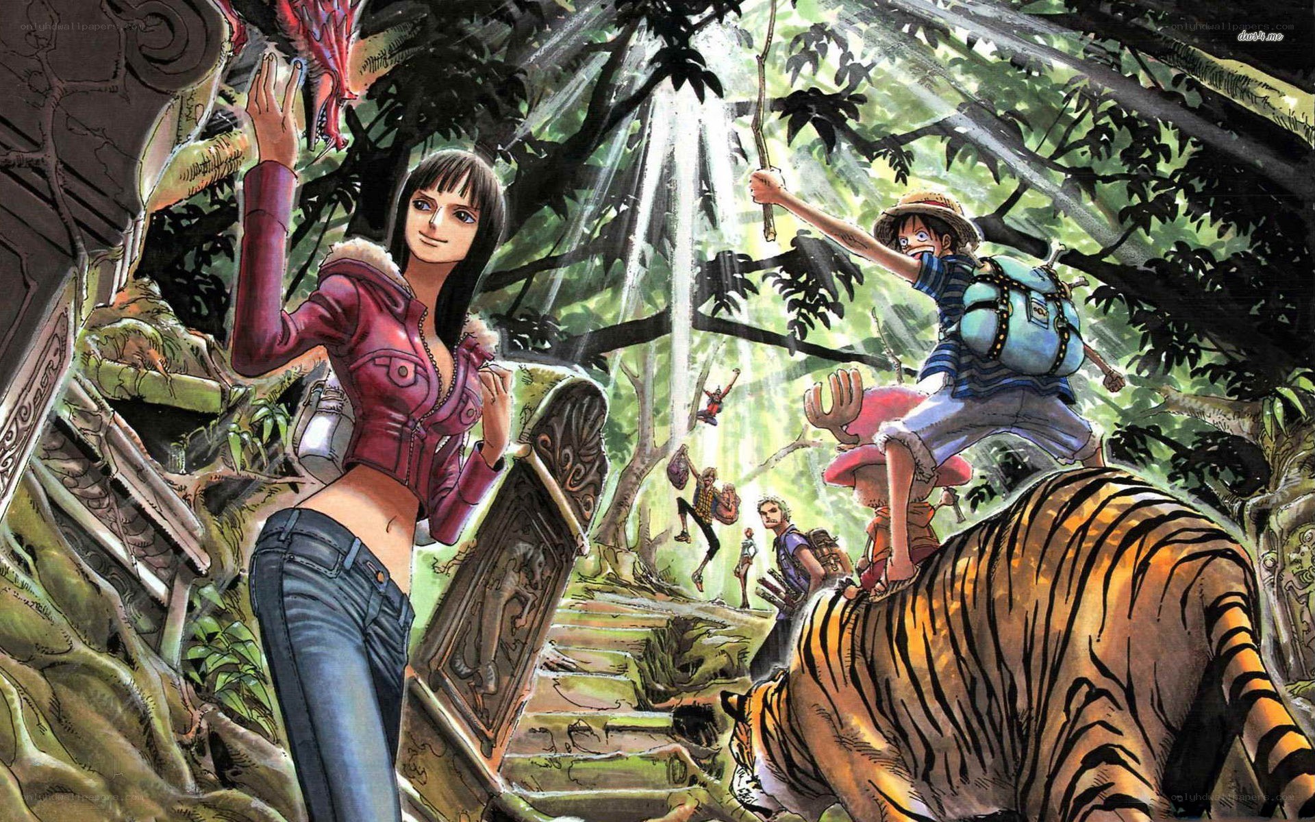 One Piece crew in jungle