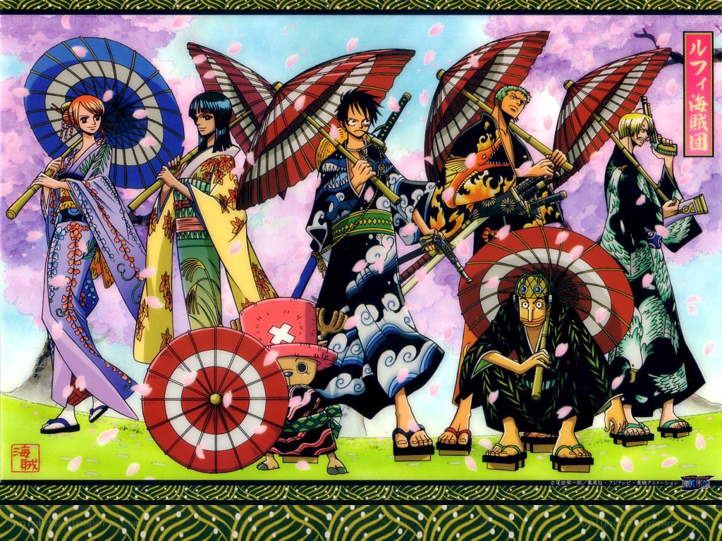 One Piece crew in kimonos