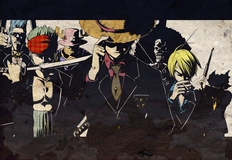 One Piece Crew Members — Black, Dramatic, Manga, Swords