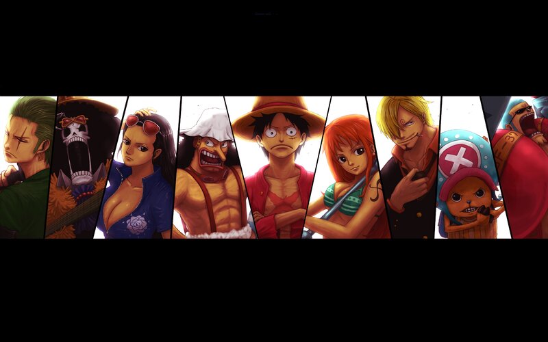 One Piece Crew Members — Black, Dramatic, Manga