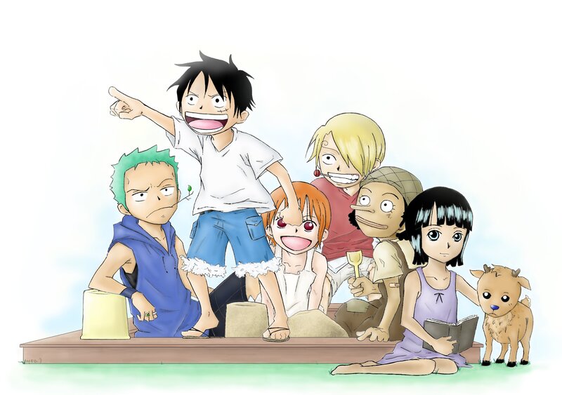 One Piece crew on a boat