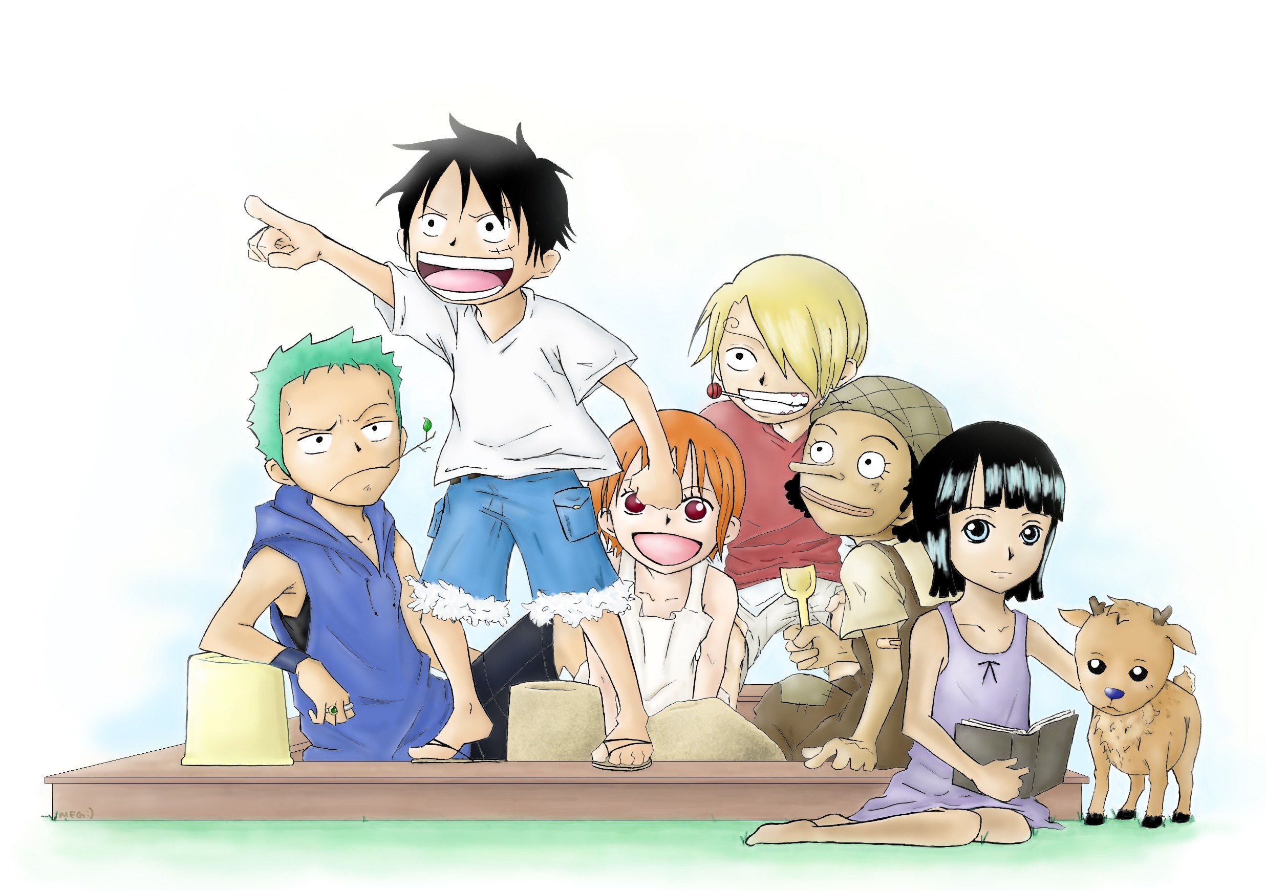 One Piece crew on a boat