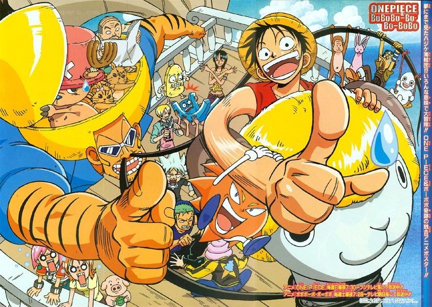 One Piece crew on a ship