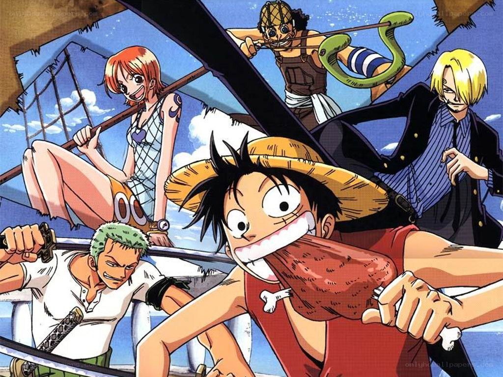 One Piece crew on a ship