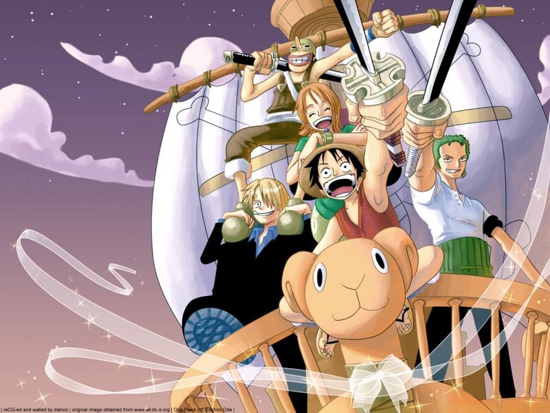 One Piece crew on a ship