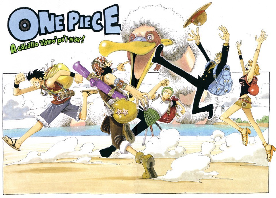 One Piece crew on beach