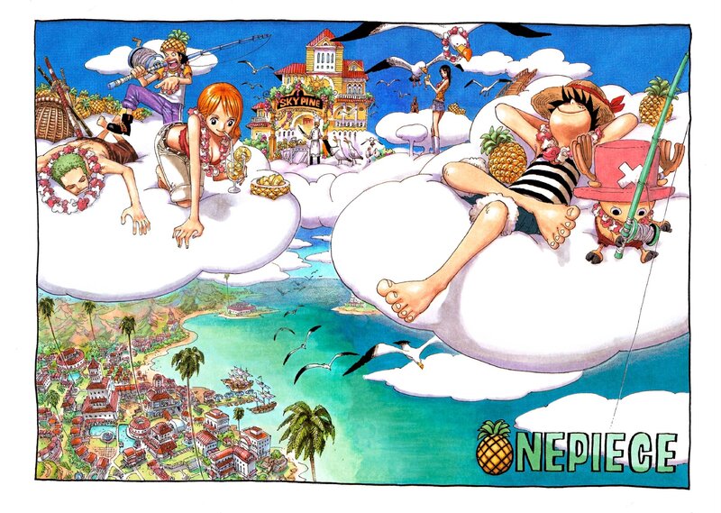 One Piece Crew on Clouds — Blue