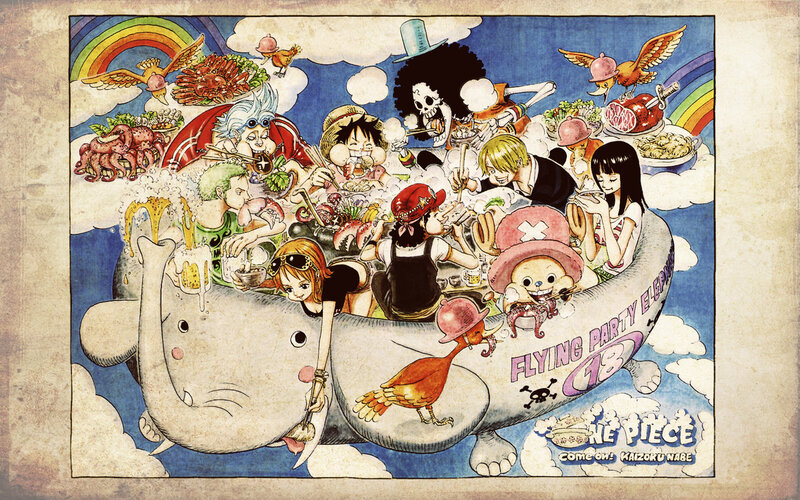 One Piece Crew on Flying Elephant