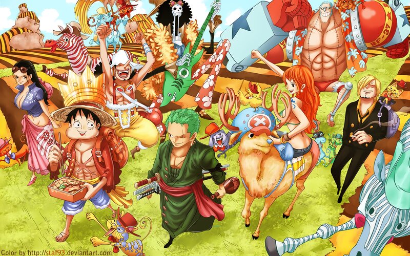 One Piece Crew on Grass — Green