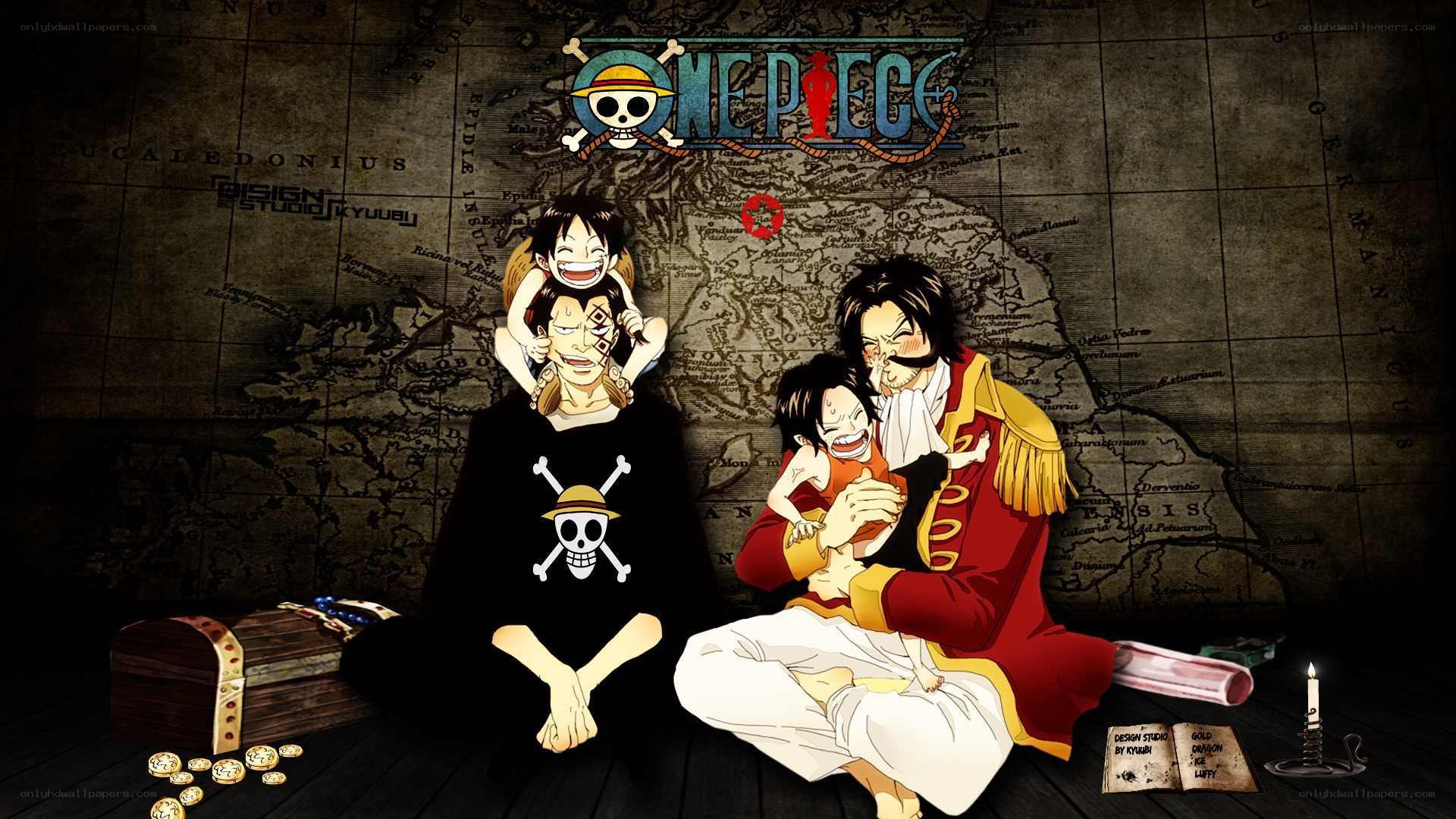 One Piece crew on map