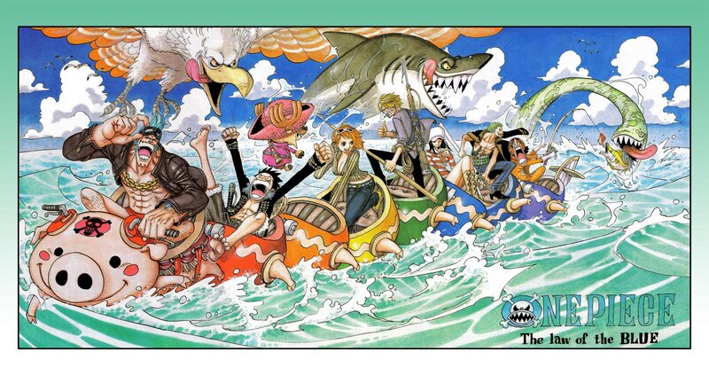 One Piece crew on the sea