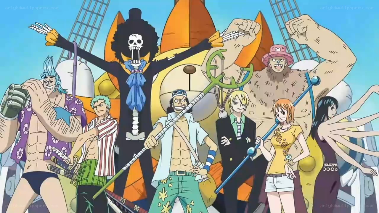 One Piece crew on the ship