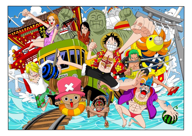 One Piece Crew on Train