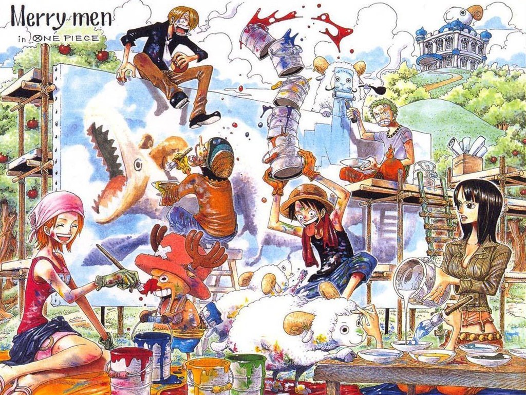 One Piece crew painting