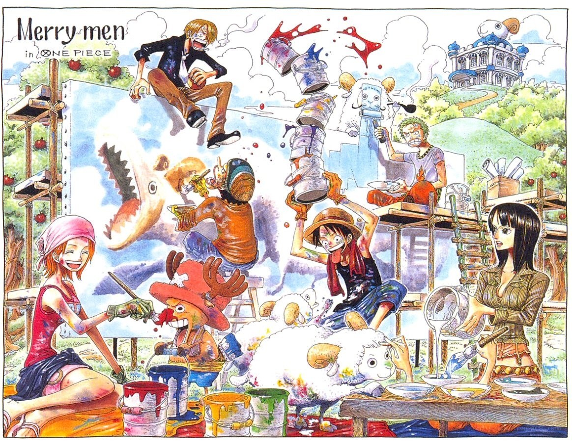 One Piece crew painting