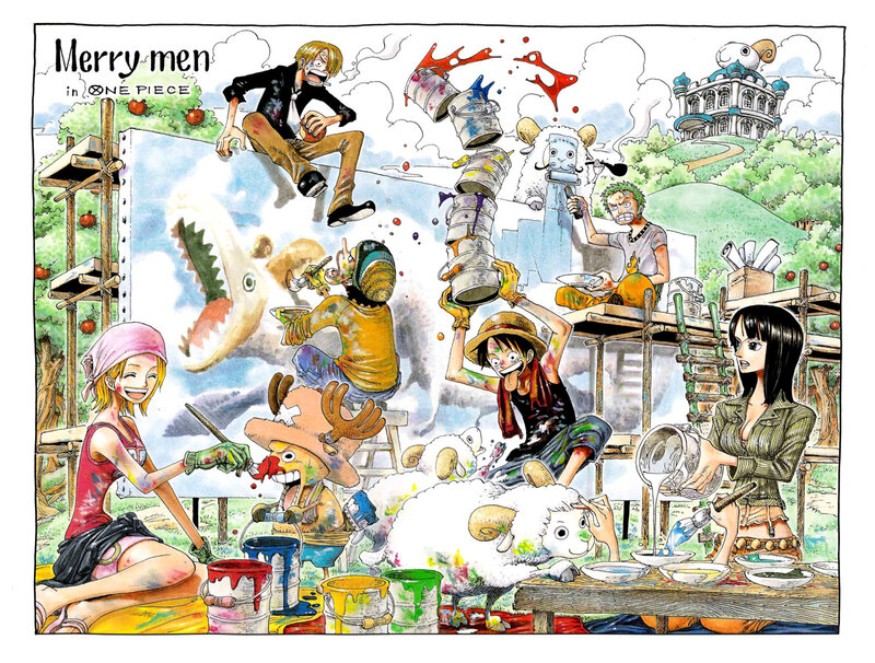One Piece crew painting