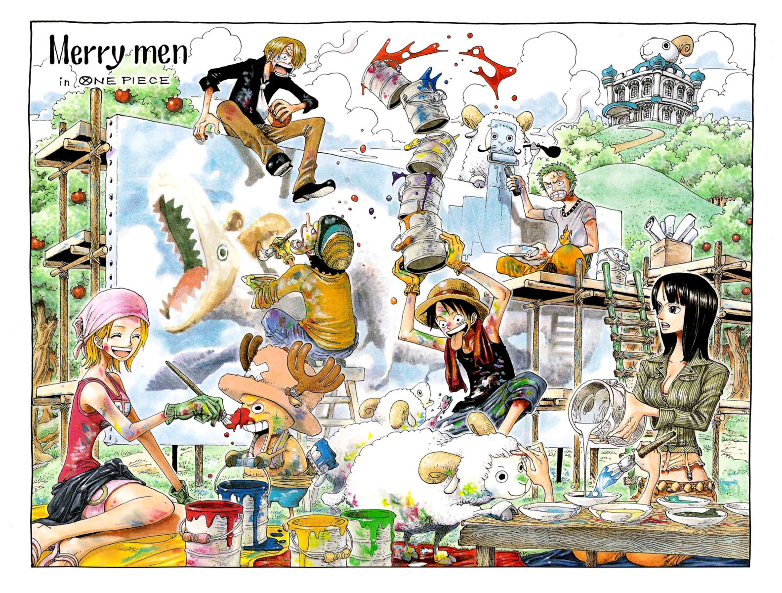 One Piece crew painting