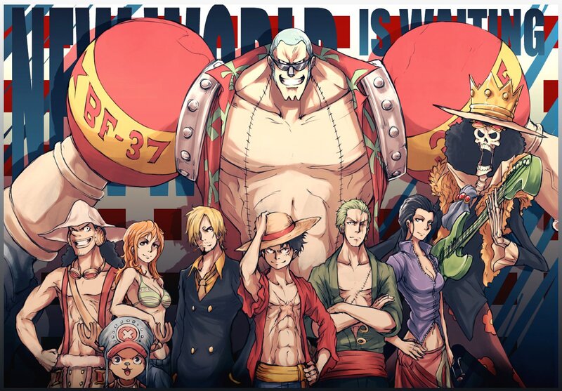 One Piece Crew — Red, Dramatic, Manga