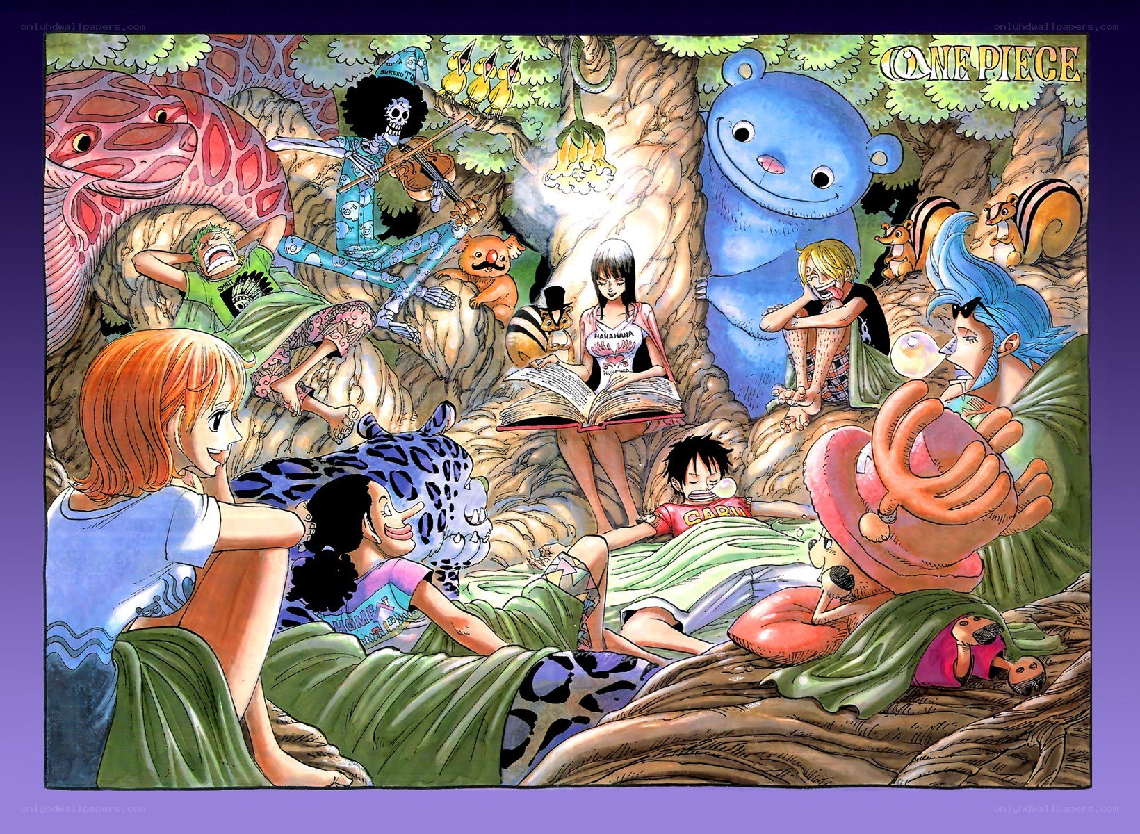 One Piece crew relaxing