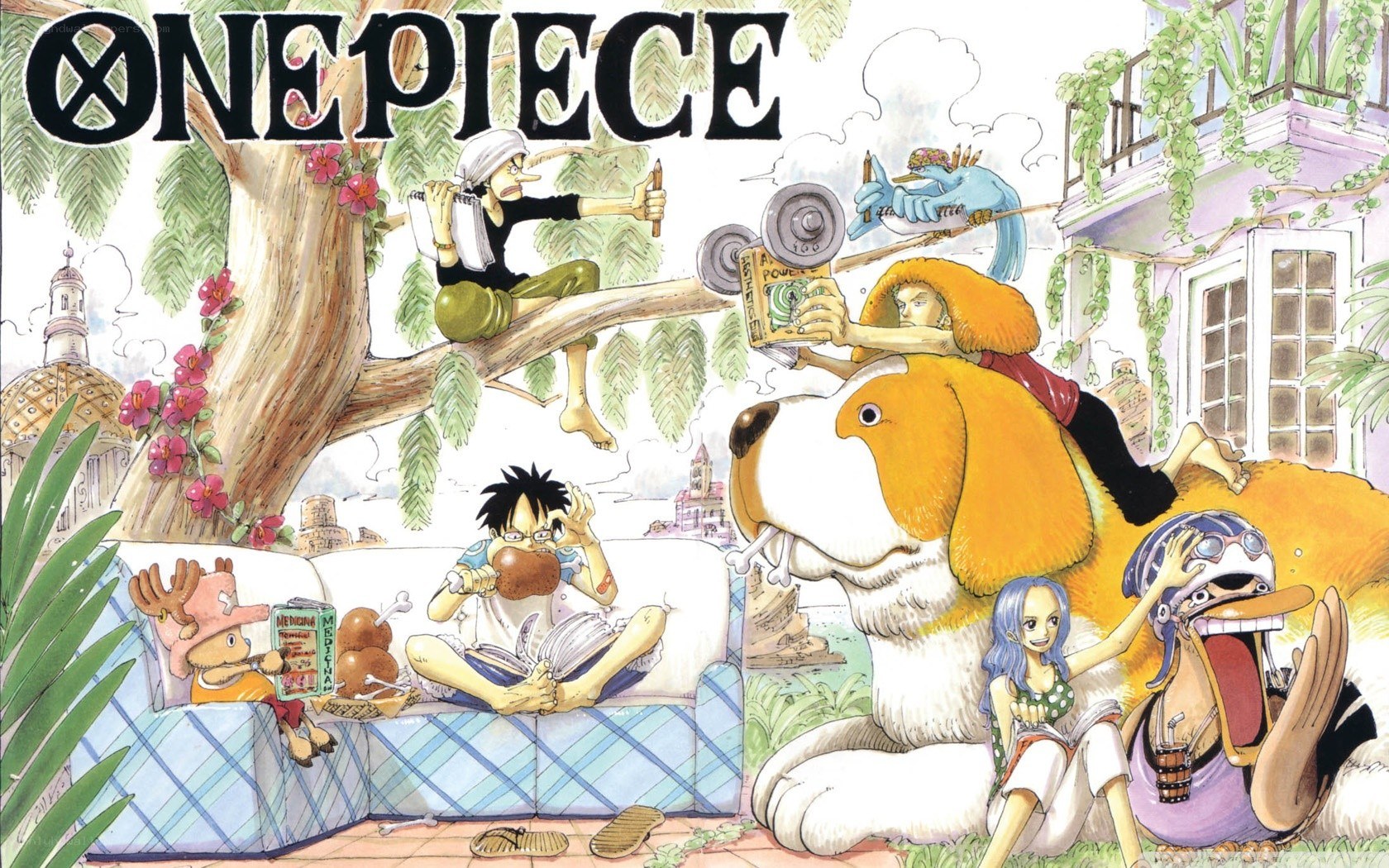 One Piece crew relaxing