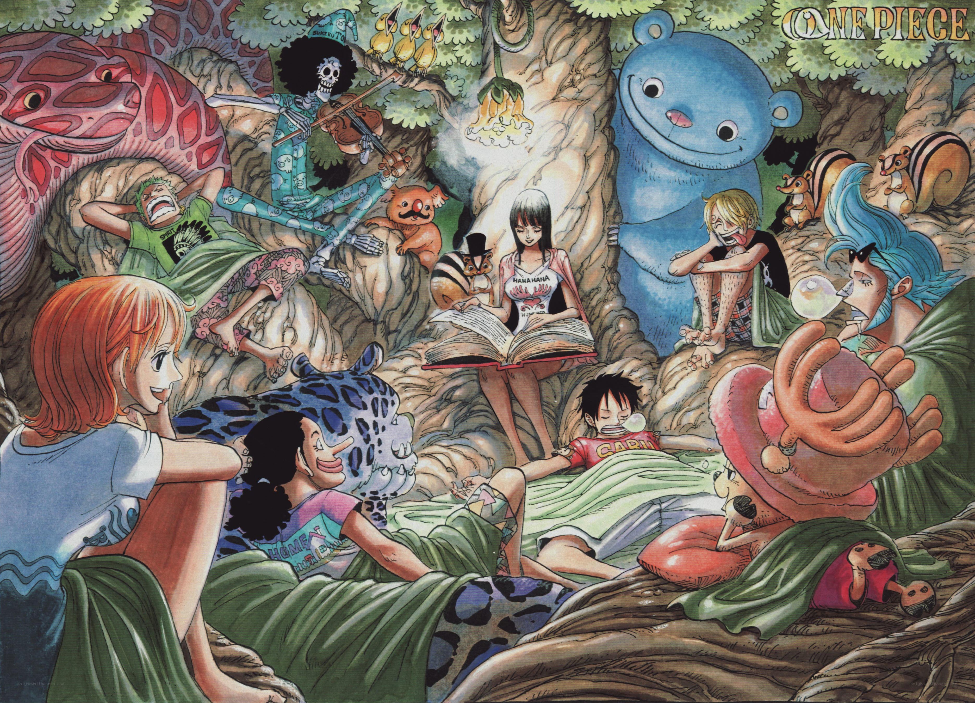 One Piece crew relaxing