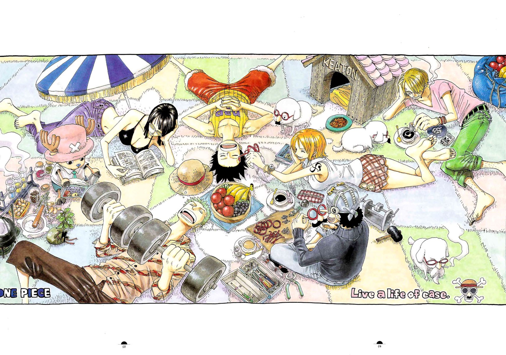 One Piece crew relaxing