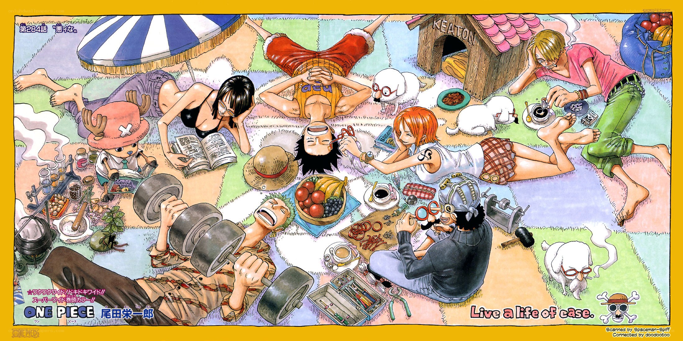 One Piece crew relaxing