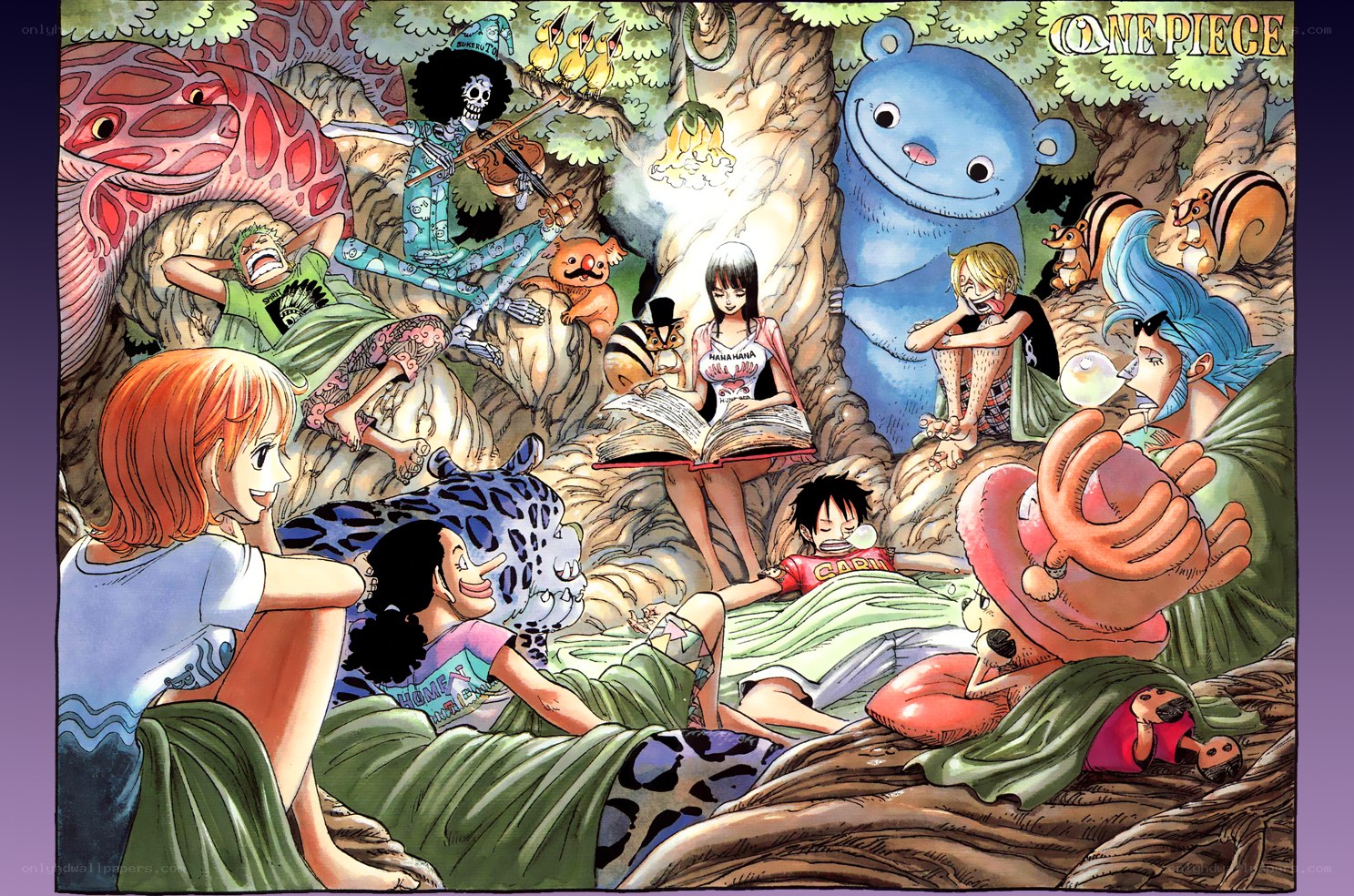 One Piece crew resting