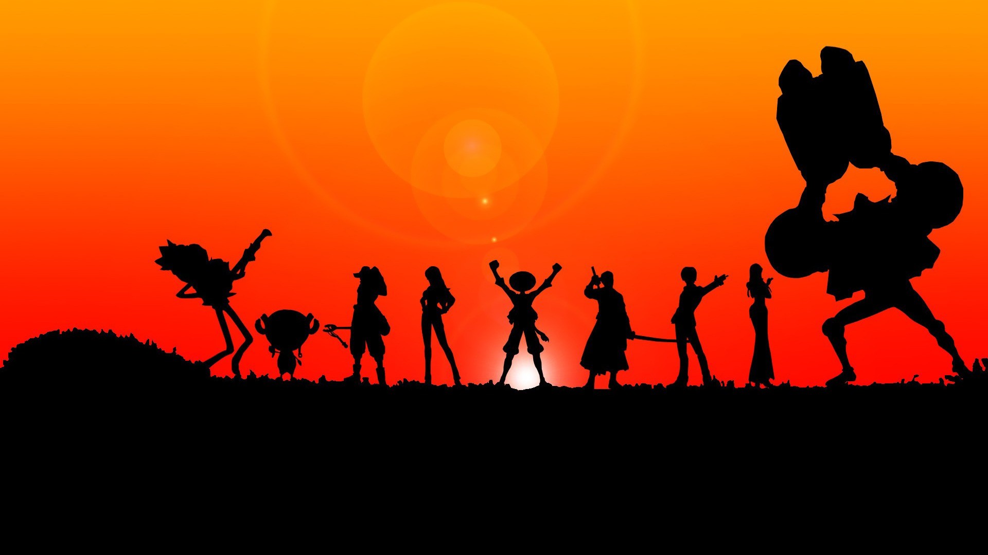 One Piece crew silhouette