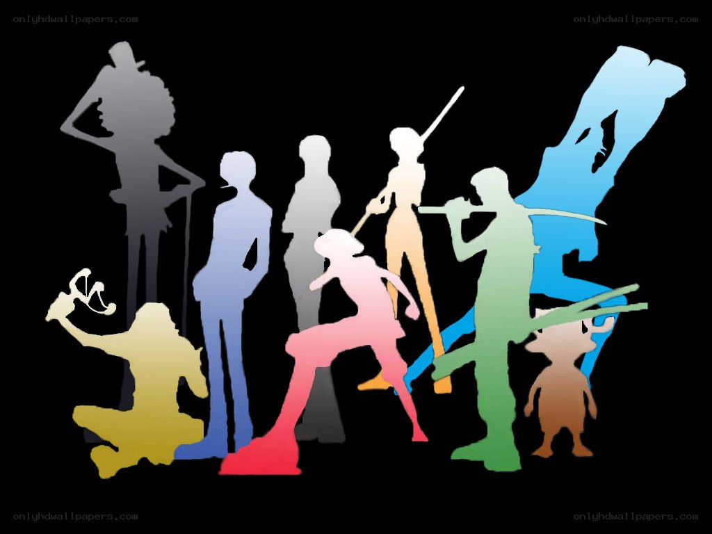 One Piece crew silhouettes