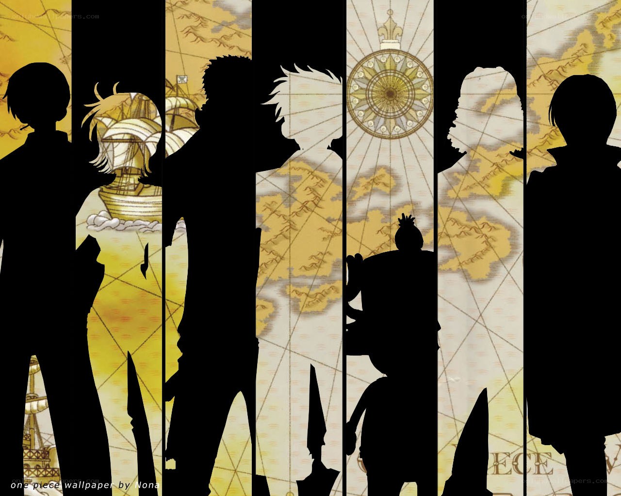 One Piece crew silhouettes
