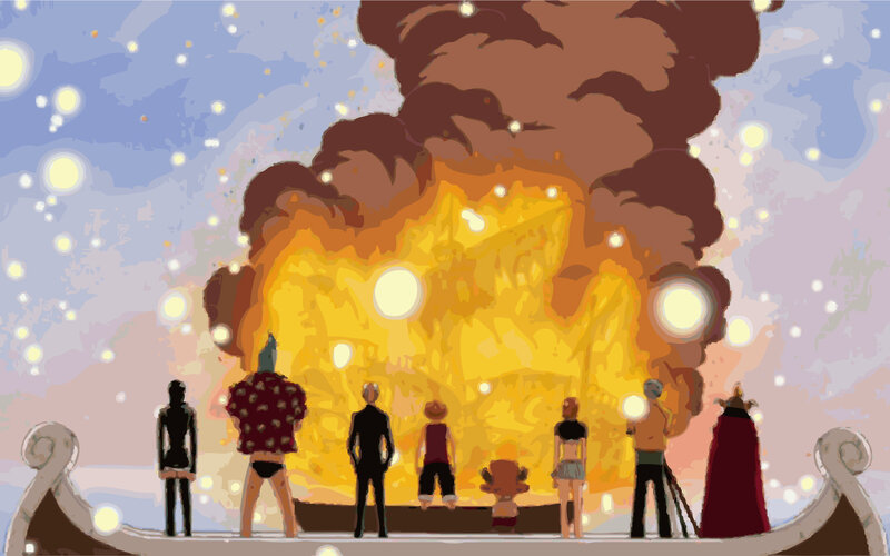 One Piece crew watches explosion