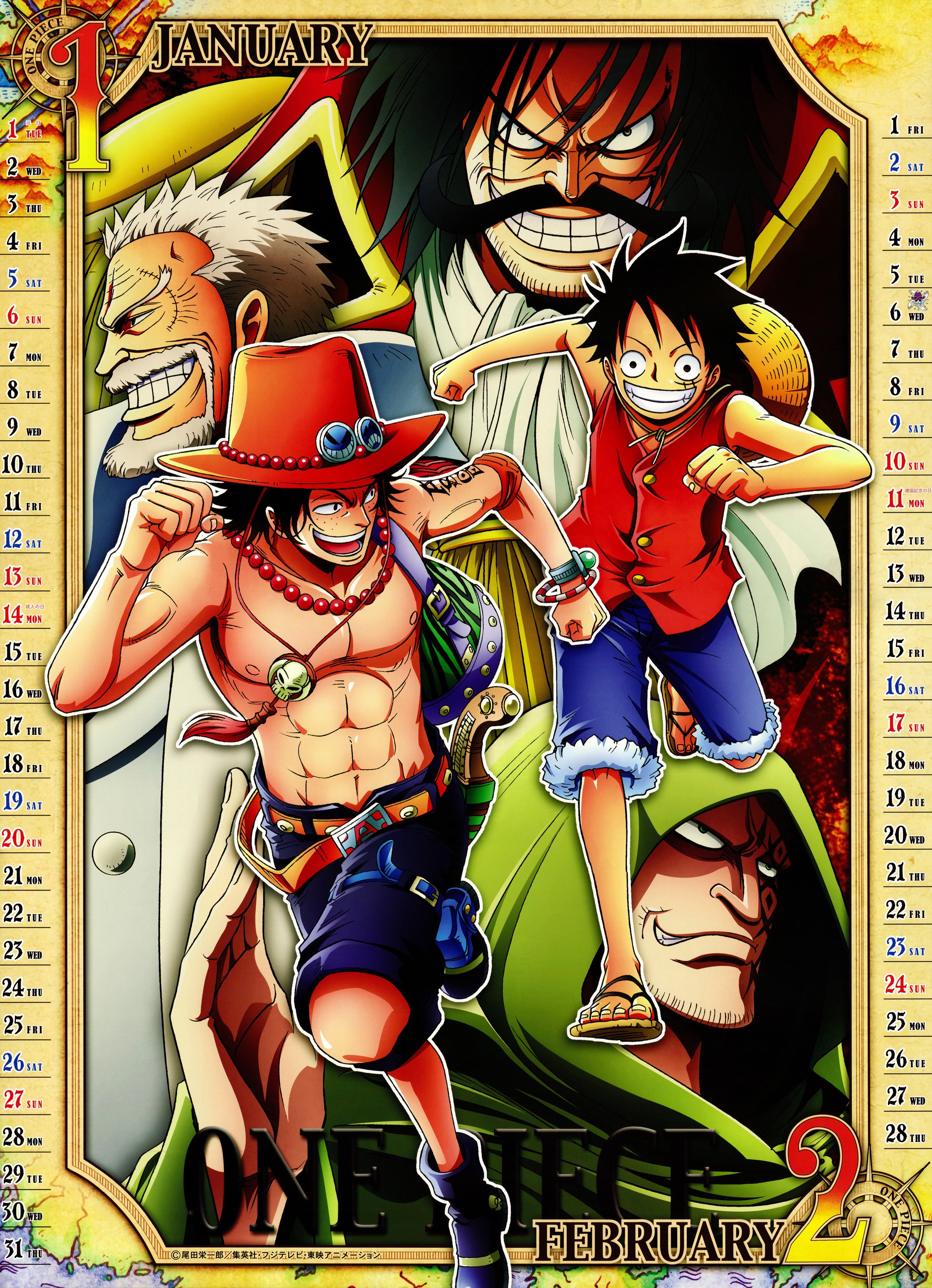 One Piece January calendar