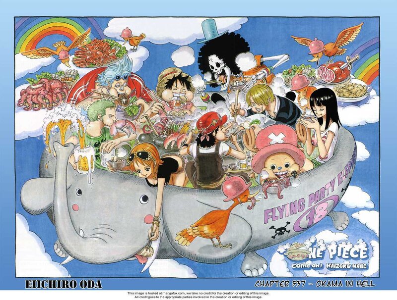 One Piece party on a flying whale