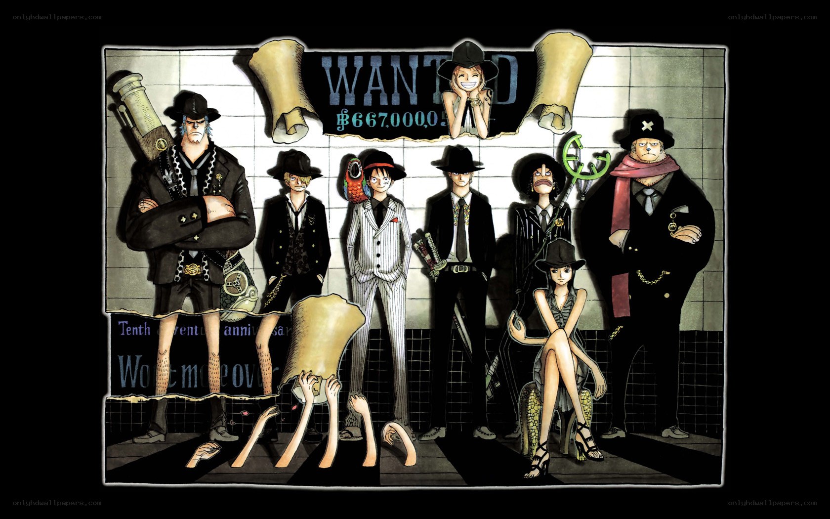 One Piece wanted poster art